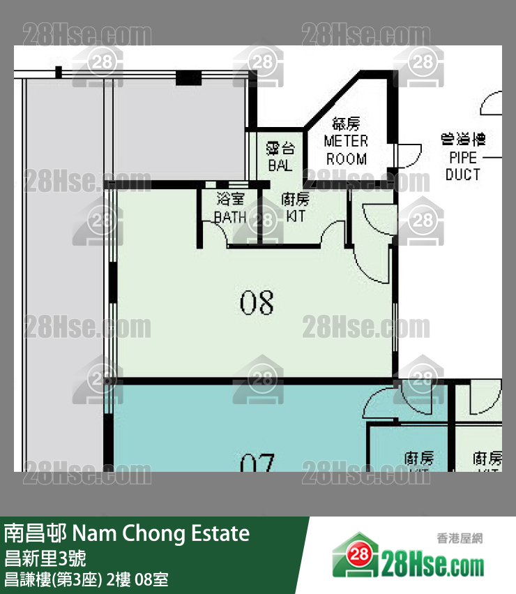 南昌邨 昌谦楼(第3座) 2楼 08室 平面图
