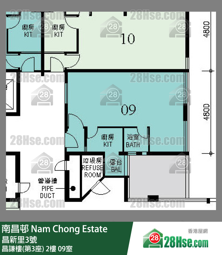 南昌邨 昌謙樓(第3座) 2樓 09室 平面圖
