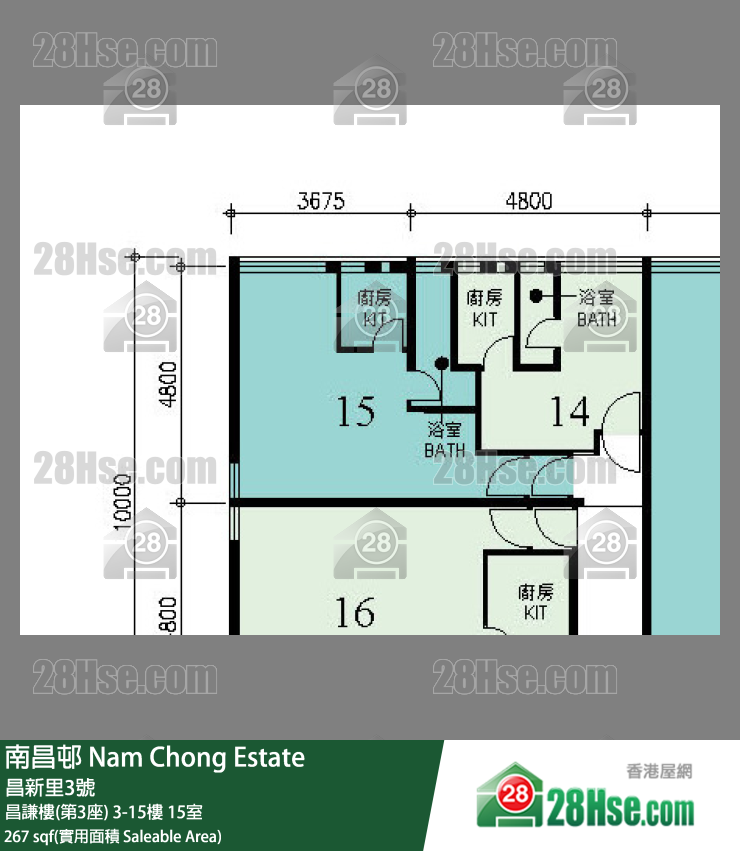南昌邨 昌謙樓(第3座) 15樓 15室 平面圖