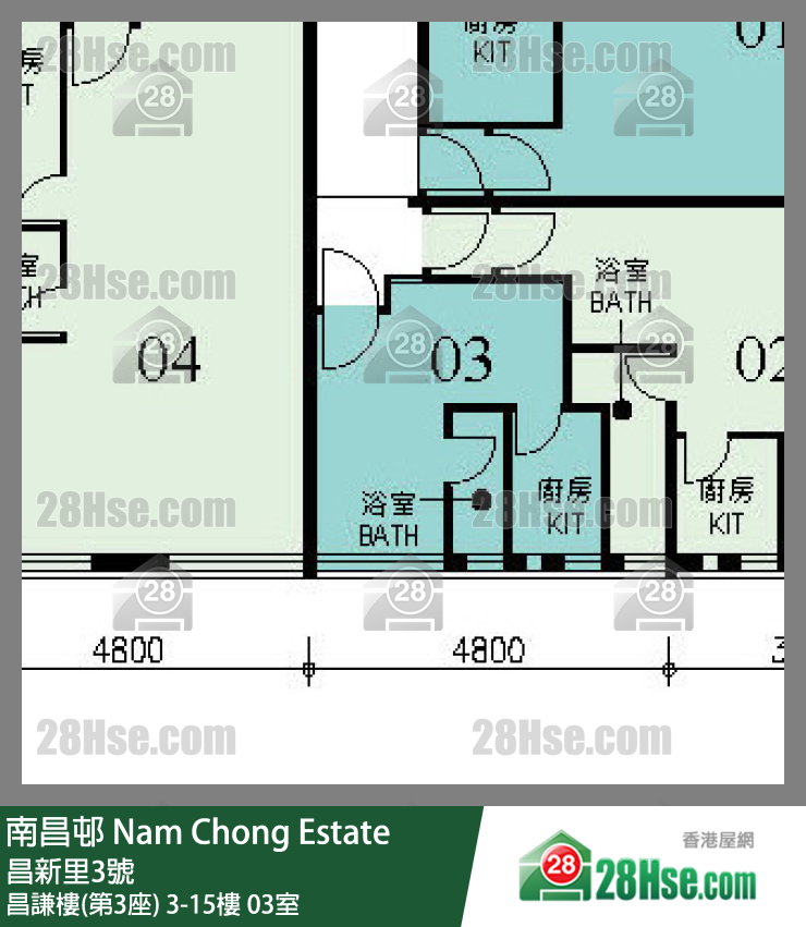 南昌邨 昌謙樓(第3座)15樓 03室 平面圖