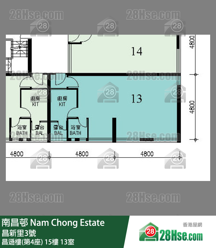 南昌邨 昌遜樓(第4座)15樓 13室 平面圖