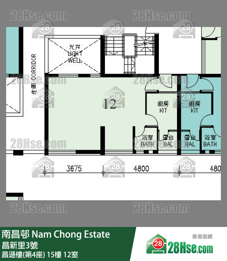 南昌邨 昌遜樓(第4座)15樓 12室 平面圖