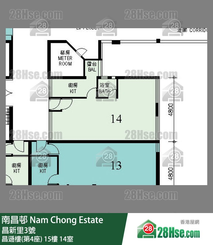 南昌邨 昌遜樓(第4座)15樓 14室 平面圖