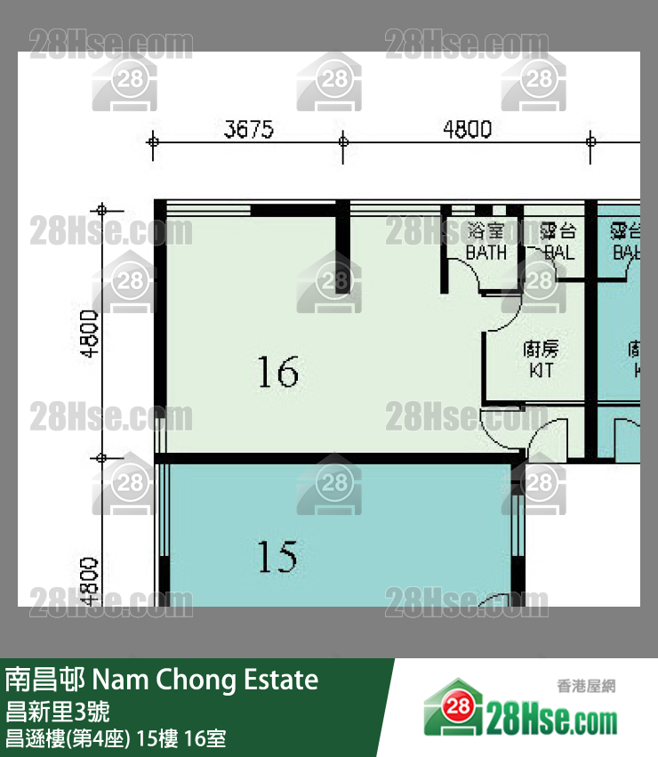 南昌邨 昌遜樓(第4座)15樓 16室 平面圖