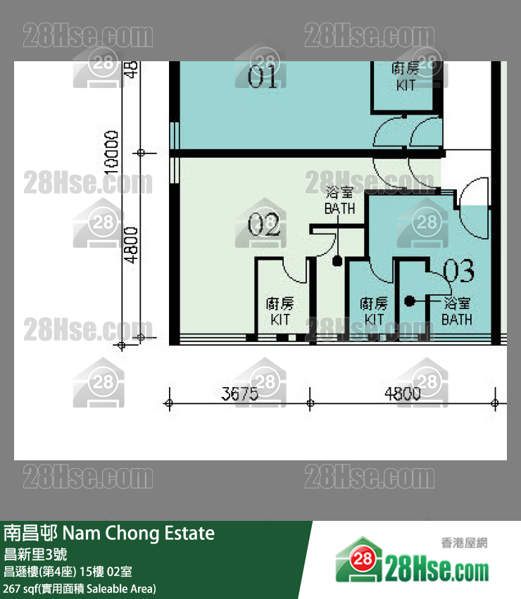 南昌邨 昌遜樓(第4座) 15樓 02室 平面圖