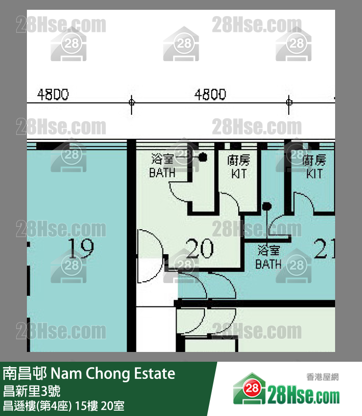 南昌邨 昌遜樓(第4座)15樓 20室 平面圖