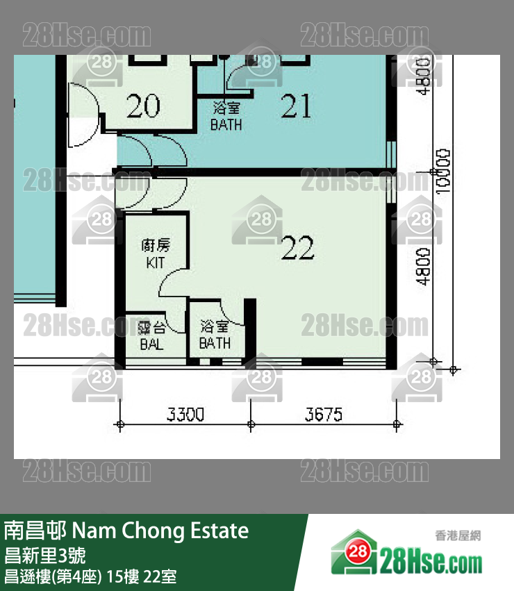 南昌邨 昌遜樓(第4座)15樓 22室 平面圖