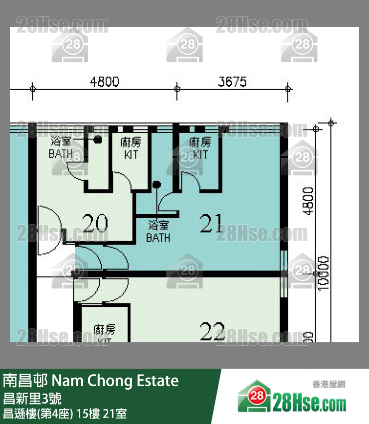 南昌邨 昌遜樓(第4座)15樓 21室 平面圖