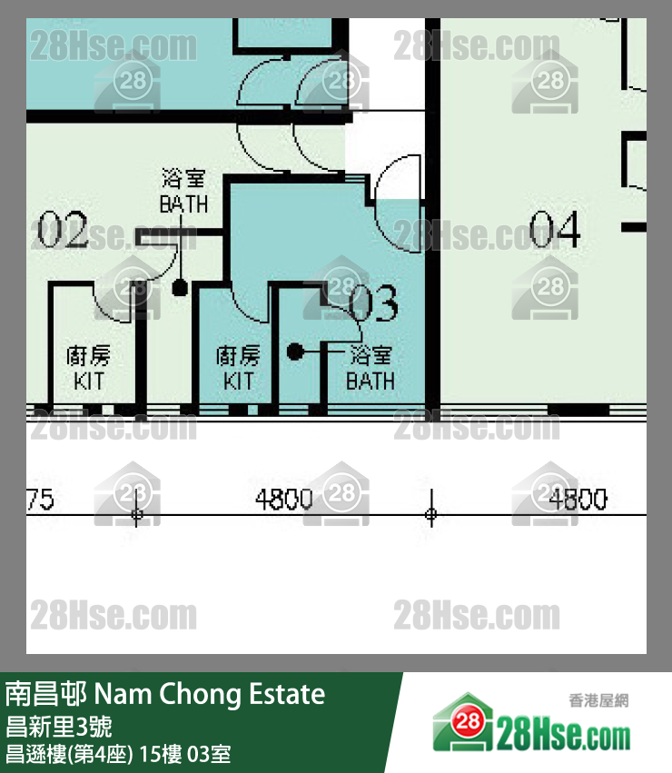 南昌邨 昌遜樓(第4座)15樓 03室 平面圖