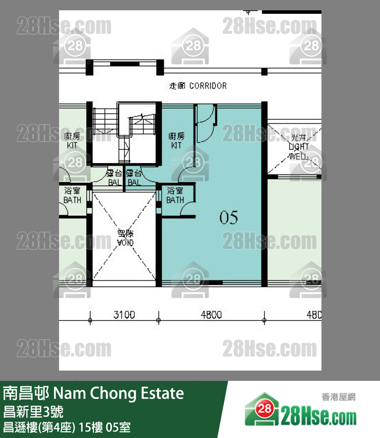 南昌邨 昌遜樓(第4座)15樓 05室 平面圖