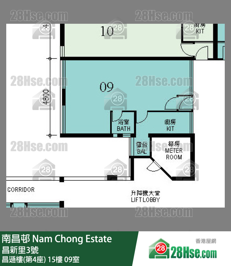 南昌邨 昌遜樓(第4座) 15樓 09室 平面圖
