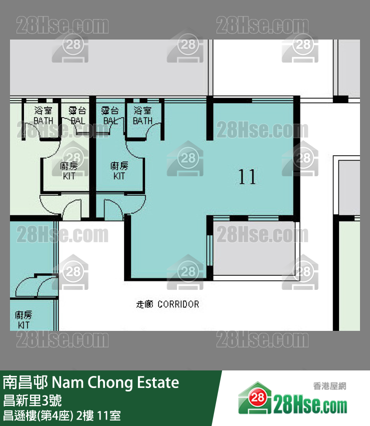 南昌邨 昌遜樓(第4座)2樓 11室 平面圖