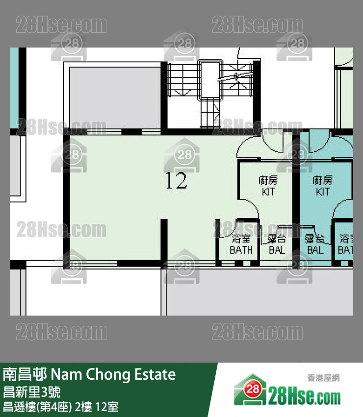 南昌邨 昌遜樓(第4座)2樓 12室 平面圖