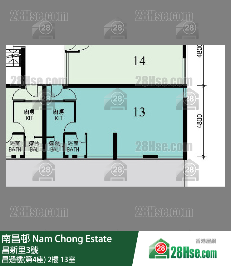 南昌邨 昌逊楼(第4座)2楼 13室 平面图