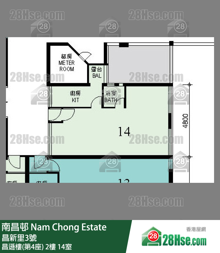 南昌邨 昌遜樓(第4座)2樓 14室 平面圖