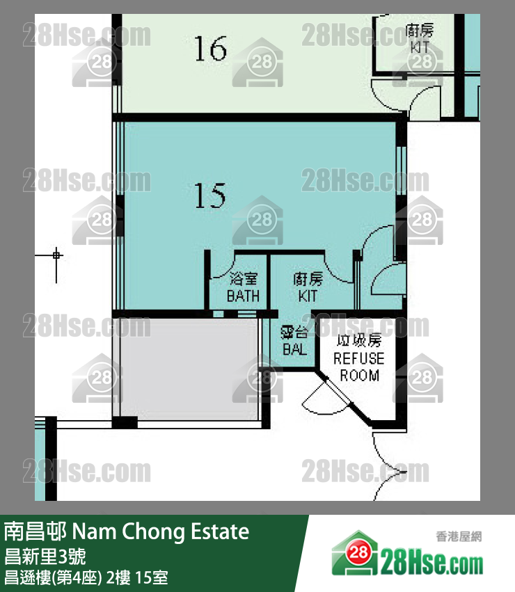 南昌邨 昌遜樓(第4座) 2樓 15室 平面圖