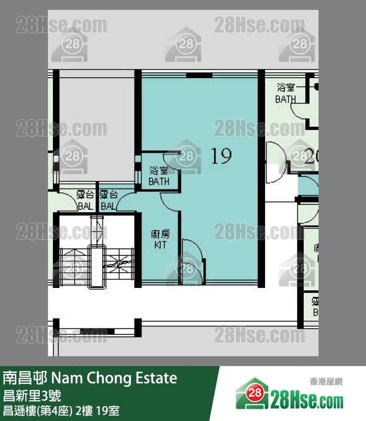 南昌邨 昌遜樓(第4座)2樓 19室 平面圖
