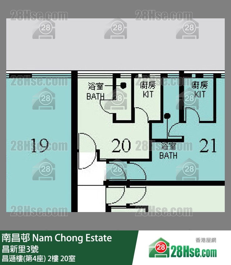 南昌邨 昌遜樓(第4座) 2樓 20室 平面圖