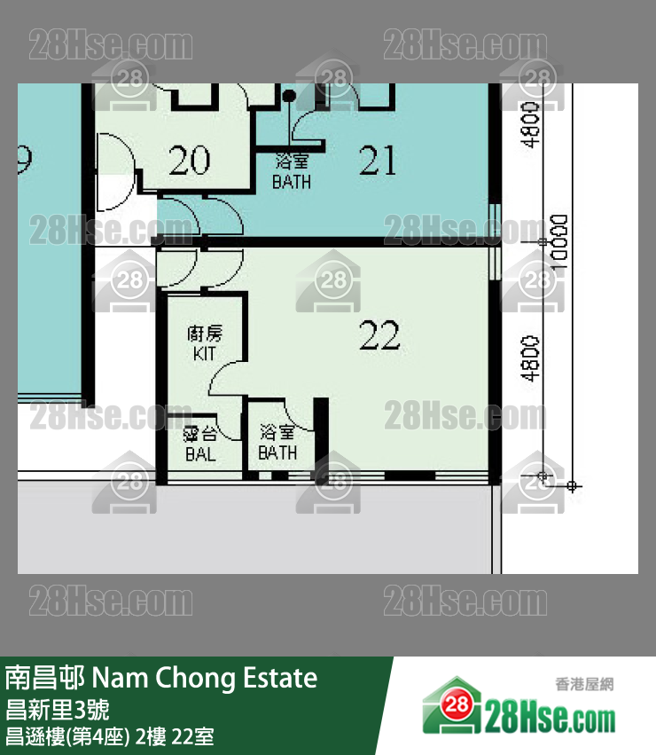 南昌邨 昌遜樓(第4座)2樓 22室 平面圖