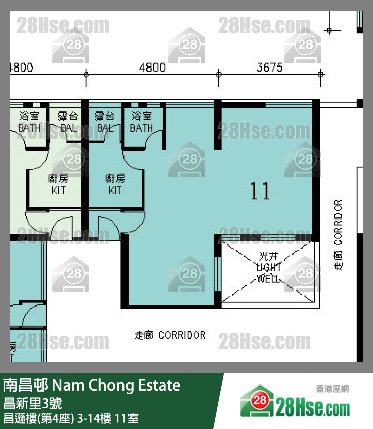 南昌邨 昌遜樓(第4座)8樓 11室 平面圖