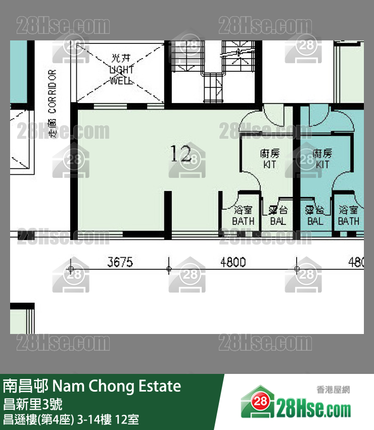 南昌邨 昌遜樓(第4座)3樓 12室 平面圖