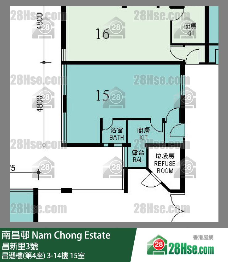 南昌邨 昌遜樓(第4座)10樓 15室 平面圖
