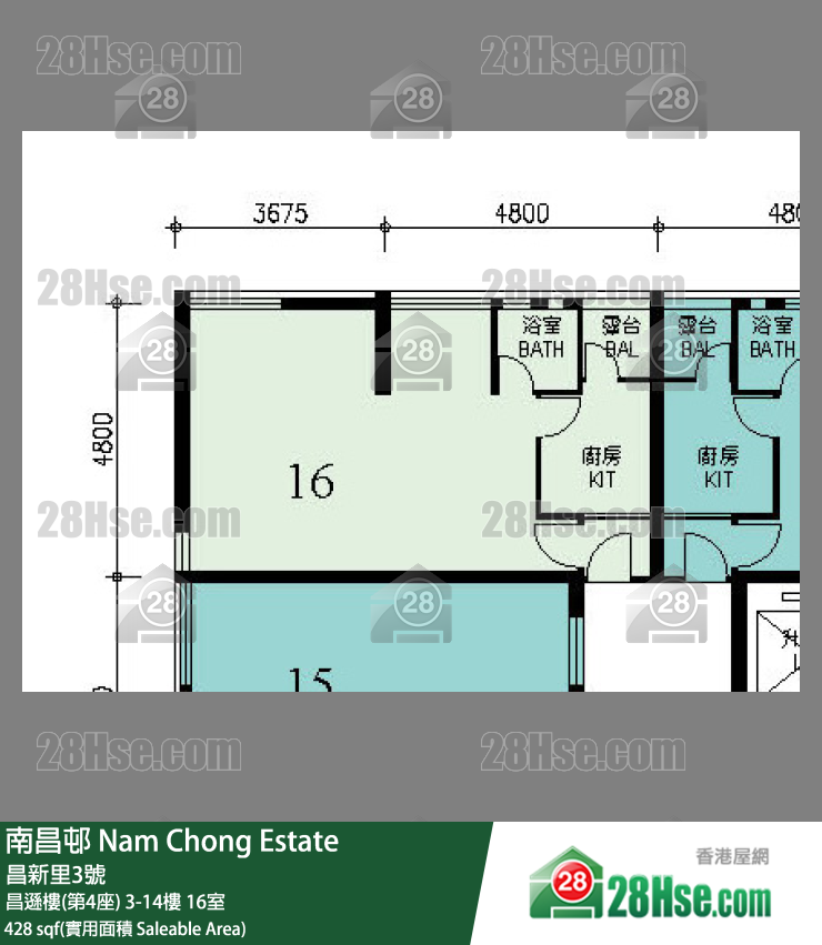 南昌邨 单位平面图(由 28Hse 提供)