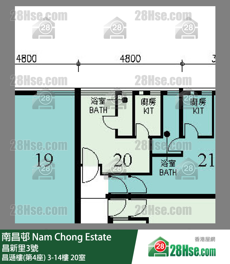 南昌邨 昌遜樓(第4座)8樓 20室 平面圖