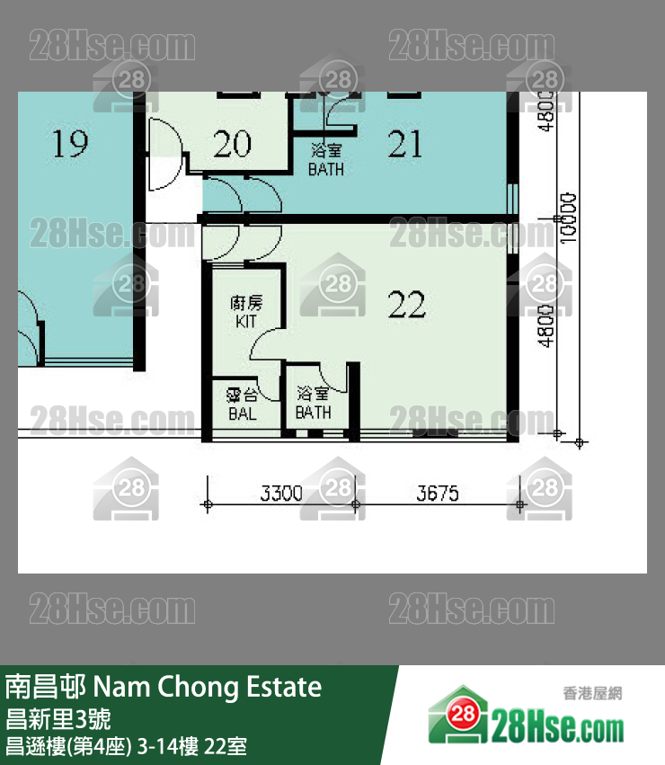 南昌邨 昌遜樓(第4座)10樓 22室 平面圖