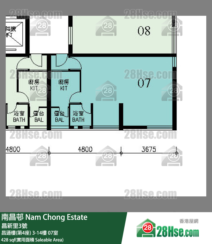 南昌邨 昌遜樓(第4座)12樓 07室 平面圖