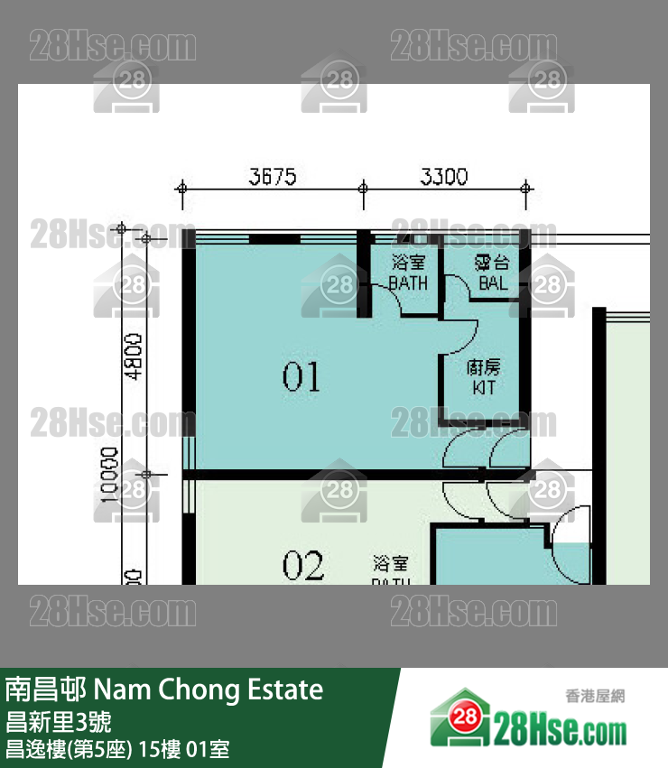 南昌邨 昌逸樓(第5座)15樓 01室 平面圖