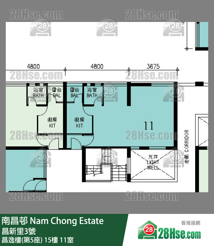 南昌邨 昌逸樓(第5座)15樓 11室 平面圖