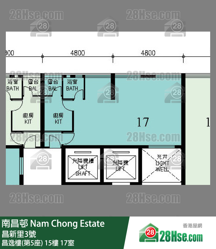 南昌邨 昌逸樓(第5座)15樓 17室 平面圖