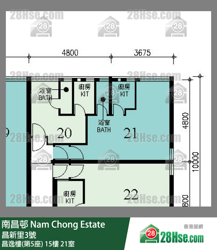 南昌邨 昌逸樓(第5座) 15樓 21室 平面圖