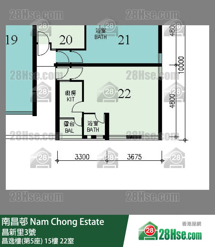 南昌邨 昌逸樓(第5座)15樓 22室 平面圖