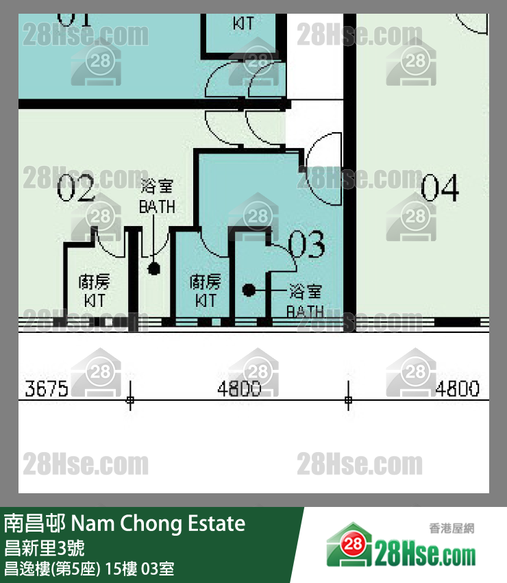 南昌邨 昌逸樓(第5座) 15樓 03室 平面圖