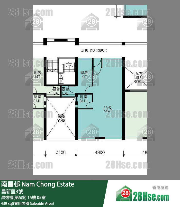 南昌邨 昌逸樓(第5座) 15樓 05室 平面圖