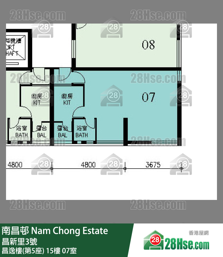 南昌邨 昌逸樓(第5座)15樓 07室 平面圖
