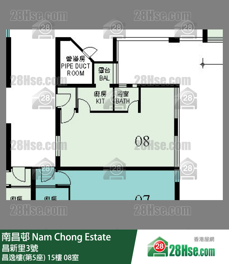 南昌邨 昌逸樓(第5座)15樓 08室 平面圖