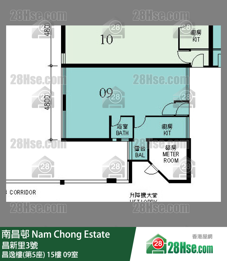 南昌邨 昌逸樓(第5座)15樓 09室 平面圖
