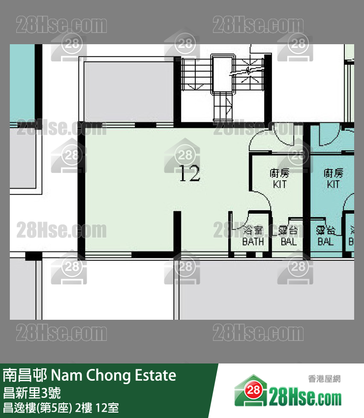 南昌邨 昌逸樓(第5座)2樓 12室 平面圖