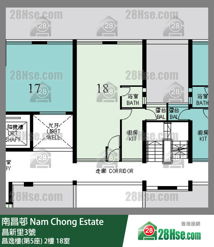 南昌邨 昌逸樓(第5座)2樓 18室 平面圖