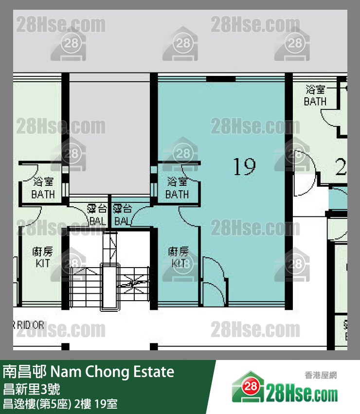 南昌邨 昌逸樓(第5座)2樓 19室 平面圖