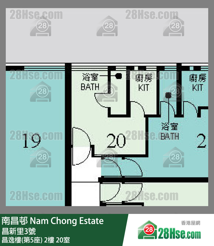 南昌邨 昌逸樓(第5座)2樓 20室 平面圖