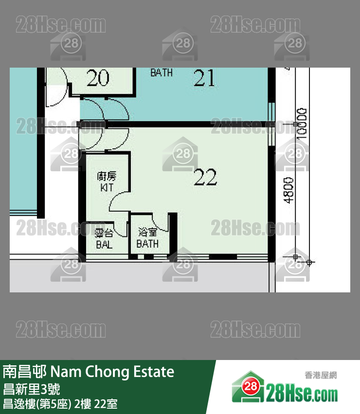 南昌邨 昌逸樓(第5座)2樓 22室 平面圖