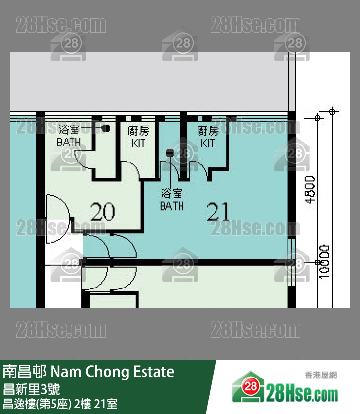 南昌邨 昌逸樓(第5座) 2樓 21室 平面圖