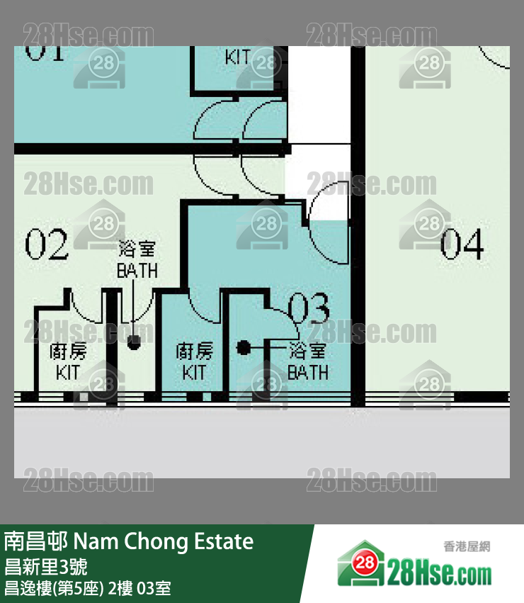 南昌邨 昌逸樓(第5座)2樓 03室 平面圖