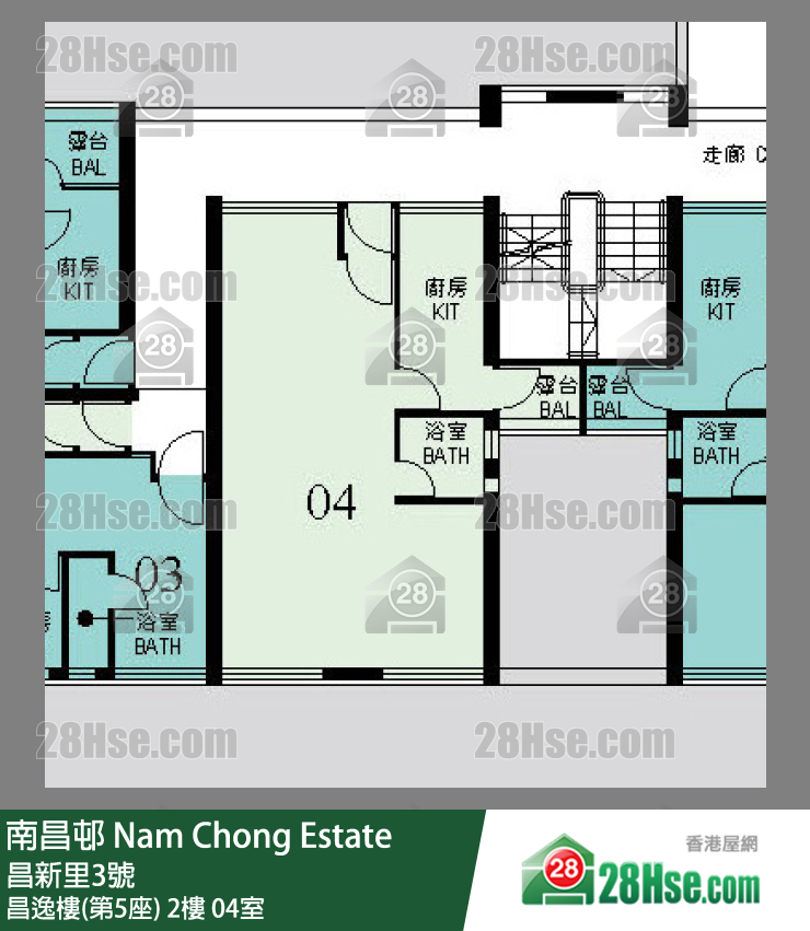 南昌邨 昌逸樓(第5座)2樓 04室 平面圖