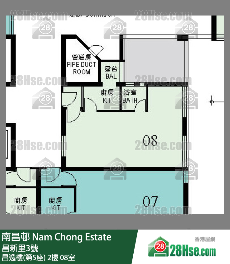南昌邨 昌逸樓(第5座)2樓 08室 平面圖