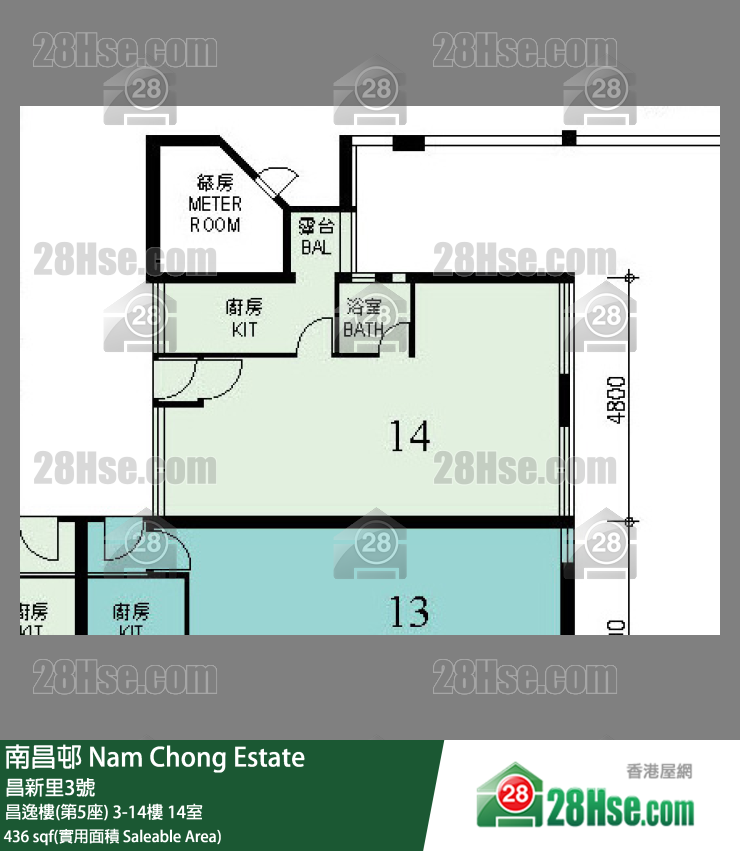 南昌邨 昌逸樓(第5座)6樓 14室 平面圖